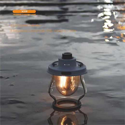 X19 camping light, rechargeable retro metal camping light, battery operated  hanging candle light, portable waterproof outdoor tent light bulb, suitable  for power outages, emergency lighting, outdoor camping White - K&F Concept