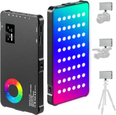 RGB Yükselmiş Işık, Pocket Video Işık LED Işık Paneli 2500K-9000K Dim edilebilir 24 Efektler CRI95+ Soğuk Ateş Toplayıcı Vlog Canlı Akış Video Konferansyonu Üretimi için Soğuk Ateş Toplayıcı