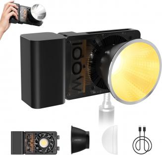 ZHIYUN CINEPEER CX100 100W lampa wideo LED z wbudowaną baterią 4500mAh, dwukolorowe oświetlenie COB zawarte 2700K-6500K do tworzenia filmów/transmisji na żywo/video/fotografia studyjna