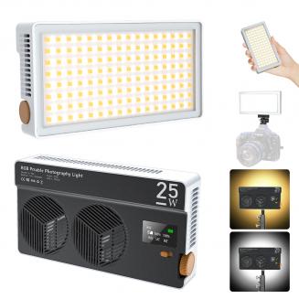 Luce Video RGB LED 25W 2500K-9000K 360° Tonalità per Fotocamera, Vlogging e Fotografia