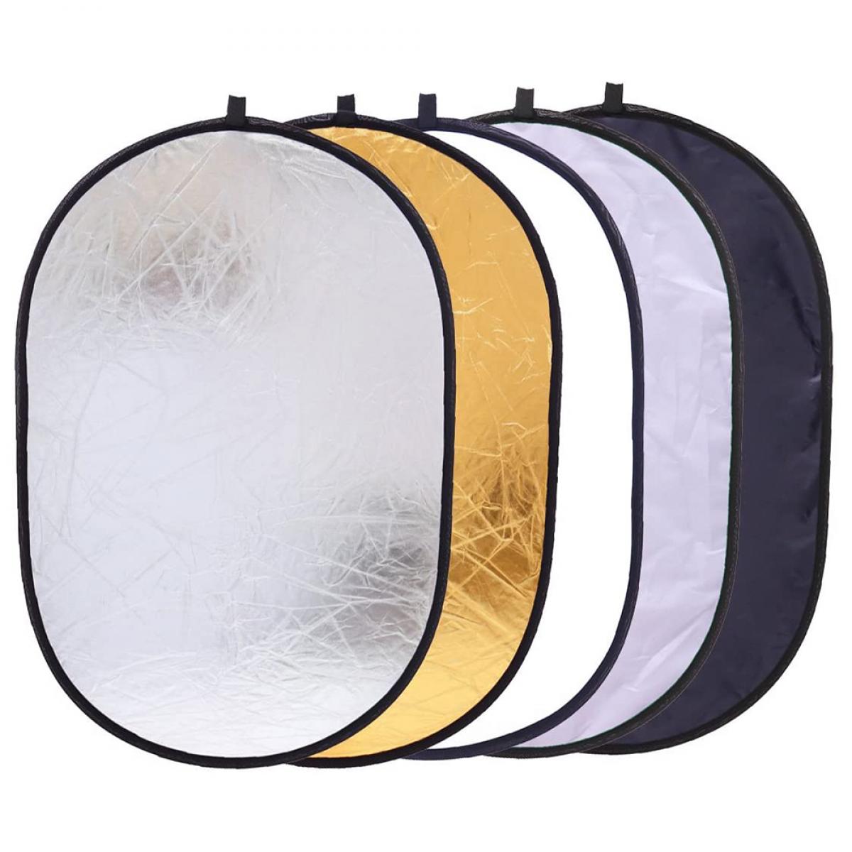 41x74 Silver/White Impact Collapsible Oval Reflector Disc 