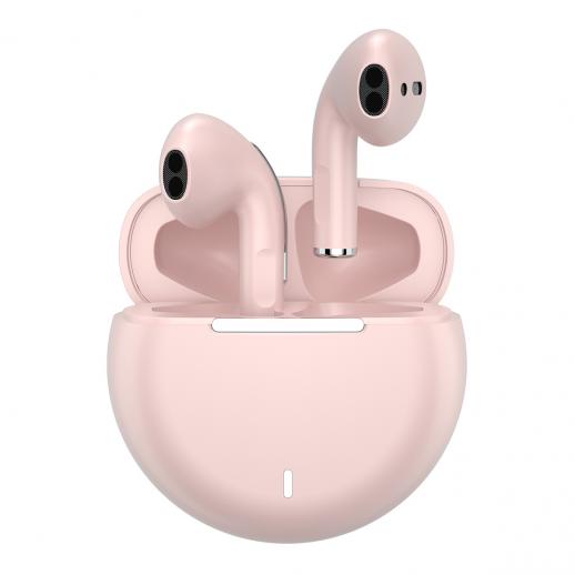 Słuchawki Bluetooth Pro8s Ture Bezprzewodowe słuchawki sportowe Słuchawki cykliczne 24H z etui ładującym typu C i mikrofonem, douszne słuchawki stereofoniczne Różowe