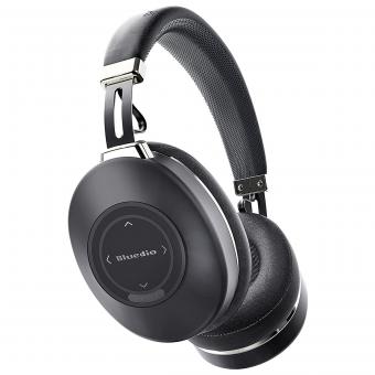 Bluedio H2 Active Noise Cancelling Headphones Bluetooth Headphones with Mic Slide Control Deep Hi-Fi Bass Wireless Headphones Over-Ear, 40H Playtime, Travel/Work, Black