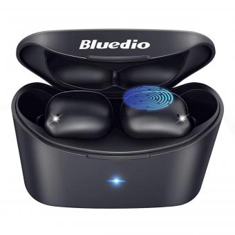 Auriculares inalámbricos Bluetooth 5.0, Bluedio T Elf 2 True Wireless Auriculares intrauditivos con estuche de carga, mini auriculares de coche con micrófono integrado para trabajo/deportes, tiempo de reproducción de 6 horas, indicador LED