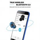 Auricolari Bluetooth 5.0 Wireless, Bluedio T Elf 2 Cuffie True Wireless Cuffie In-Ear con Custodia di Ricarica, Mini Cuffie per Auto con Microfono Integrato per Lavoro/Sport, Tempo di Riproduzione 6H, Indicatore LED