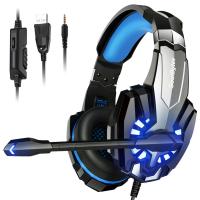 SoulBytes S9 Cuffie da gioco stereo per PS4 PC Xbox One Controller PS5, cuffie over-ear con cancellazione del rumore con microfono, luci LED, surround bassi, cuffie con memoria morbida per laptop Mac Nintendo NES Gaming Blue SoulBytes S9 Cuffie da gioco stereo per PS4 PC Xbox One Controller PS5, cuffie over-ear con cancellazione del rumore con microfono, luci LED, surround bassi, cuffie con memoria morbida per laptop Mac Nintendo NES Gaming Blue