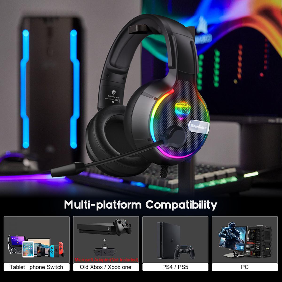 Soulbytes S19 Cuffie Da Gioco Rgb Cuffie Cablate Con Microfono Surround