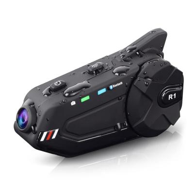 Casco motociclo Auricolare intercom Bluetooth, WiFi incorporato, con fotocamera 1080P, supporto 6 piloti con sistema di comunicazione intercom 1000M
