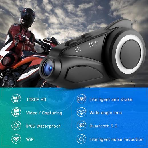 Casque de moto Bluetooth talkie - walkie, casque de moto Bluetooth 5.1 avec  réduction du bruit CVC