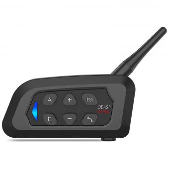 Motorradhelm Bluetooth-Sprechanlage, Bluetooth 5.1 Motorrad-Kopfhörer, mit CVC-Geräuschreduktion und FM-Radio-Funktion, fähig, 4-Fahrer gleichzeitig innerhalb des 1500M-Bereichs sprechen (1-Satz)