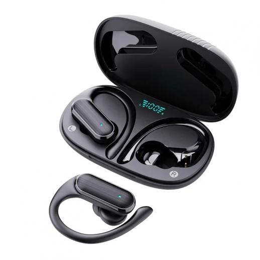 Auriculares inalámbricos Auriculares, Auriculares inalámbricos Bluetooth  5.0 con micrófono de cancelación de ruido, Auriculares inalámbricos estéreo  3D HiFi con pantalla envolvente de graves / LED, para iPhone y Android  (negro)