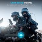 Motorsykkelhjelm headset, 2 ryttere Bluetooth intercom, ubegrenset gruppe APP intercom, Bluetooth 5.4, universell paring lyd multitasking, 2 pakk, Kentfaith