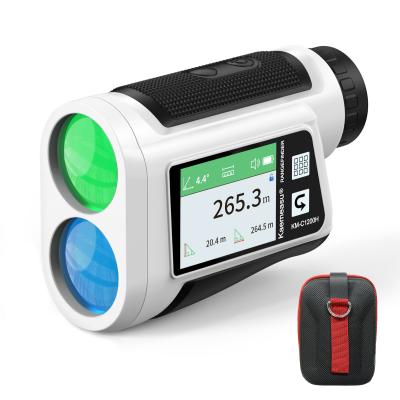 KM-C1200H Telemetro da golf con LCD, telemetro laser ricaricabile ad alta precisione da 1200 m, ingrandimento 6x, blocco rapido dell'indicatore, messa a fuoco rapida