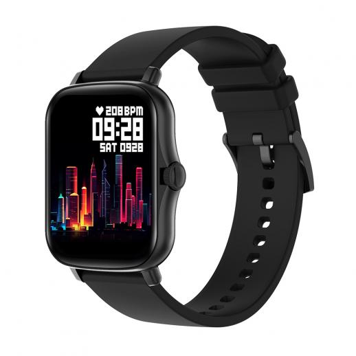 Y20 reloj inteligente con pantalla táctil completa de 1,7" con monitorización de la frecuencia cardíaca del sueño compatible con Android iOS negro