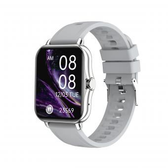 Q8 1,69 Zoll Bluetooth sprechende Smartwatch für Android- und iOS-Telefone, IP67 wasserdichte Fitness-Tracker-Uhr, ultraleichte Smart-Sportuhr mit Herzfrequenz-EKG-Blutdruck-Blutsauerstoff-Überwachung Silber