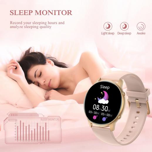 Reloj Inteligente Mujer - 1,32 HD Smartwatch Mujer con Llamada  Bluetooth,IP68 Impermeable Reloj Deportivo Mujer,300  mAh,Notificación,Monitor de Ritmo Cardíaca/SpO2/Sueño,Podómetro,para  Android IOS : : Electrónica