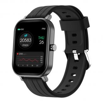 S10 vierkant scherm smart watch bloed zuurstof hartslag bloeddruk waterdichte sport stappenmeter zwart