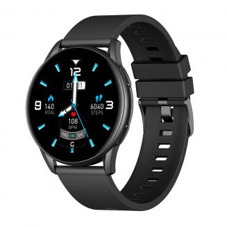 KW16 1.32-inch smartwatch met rond scherm ondersteunt hartslagmeting, stappenteller, bloeddruk, bloedzuurstof, IP68 waterdicht, zwart