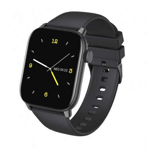 KW76 1.69 inch square screen can only watch support heart rate meter step blood oxygen blood pressure IP68 waterproof black