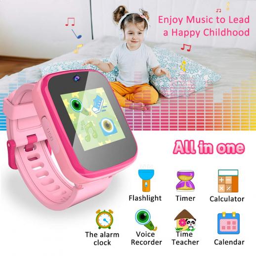 kulstof køleskab skammel Y90 Smart Watch Legetøj til børn 3-8 år Piger Småbørnsur HD Dual Camera  Pink Børneur Alt-i-Én 5-12 år Piger Fødselsdagsgaver Pædagogisk legetøj  Børnejulegaver Pink - K&F Concept