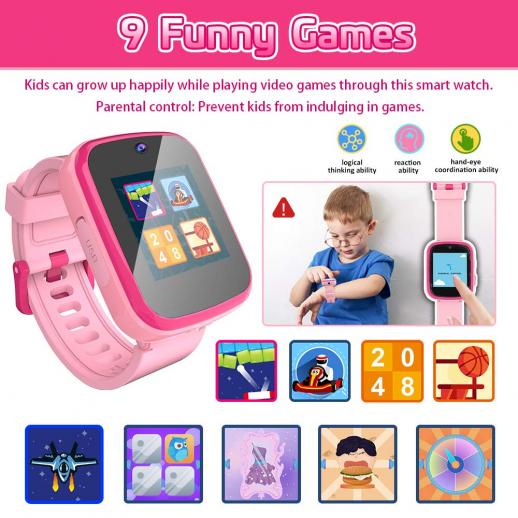 Reloj inteligente para niños y niñas – Reloj inteligente para niños, regalo  para niños de 4 a 12 años con 15 juegos, alarma de cámara, video