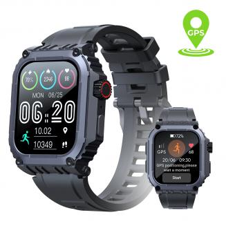 Sportowy inteligentny zegarek z GPS Tracker Połączenia Bluetooth 24h Monitor tętna/snu
