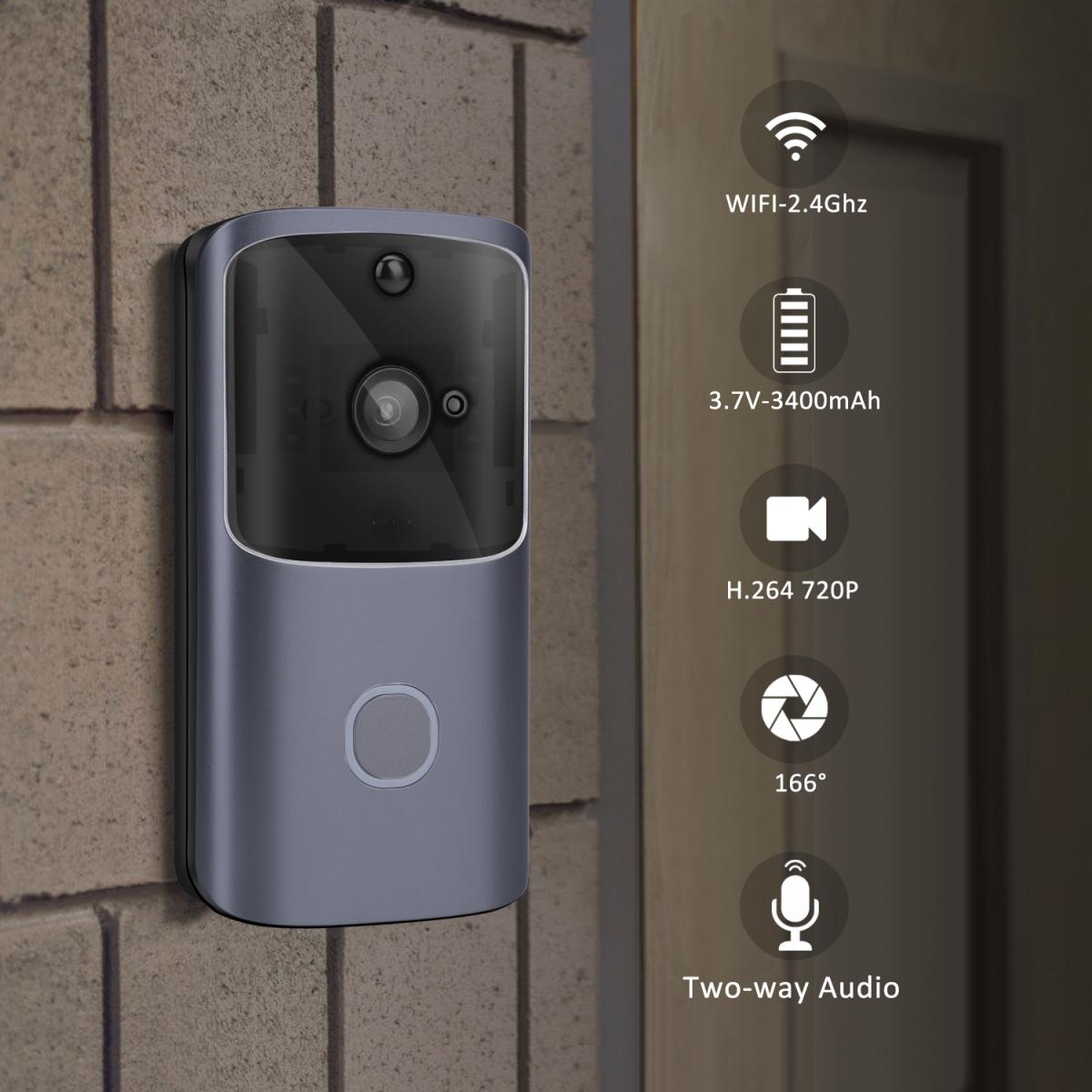 M10S mini WiFi Smart Video Doorbell Camera,720P HD Wireless Remote