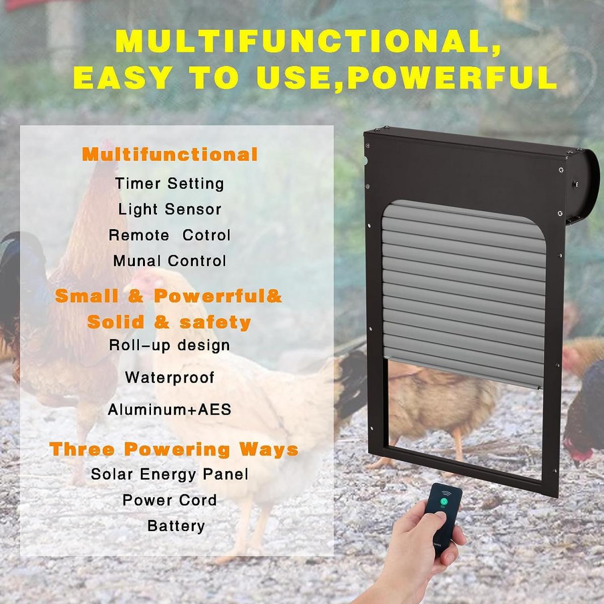 Porta Automatica Per Pollaio Con Telecomando E Sensore Di Luce - Impermeabile IP67 - Foto 13