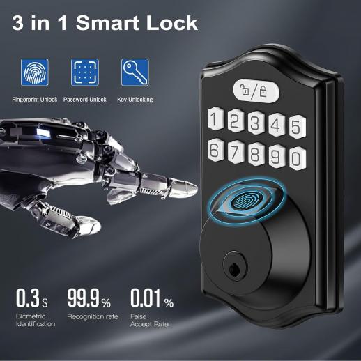 XSpecial Serratura Smart Porta Blindata, Serratura Elettrica Intelligente  con Impronta Digitale/Sblocco Codice/APP/Chiave, Carica di Emergenza di  Tipo