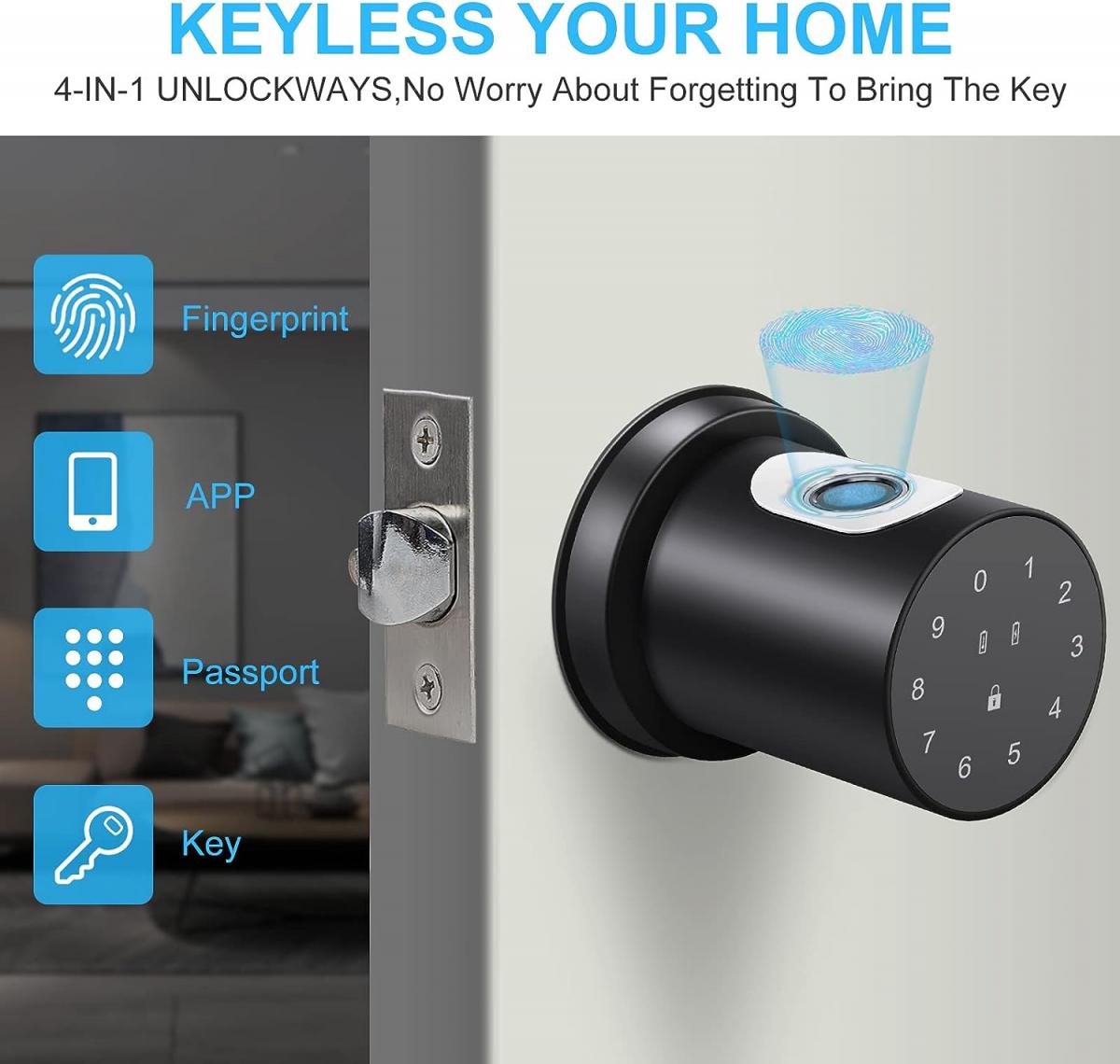 Q1 fingerprint spherical password intelligent door lock, keyless entry