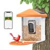 Câmera inteligente do alimentador do pássaro, reconhecimento automático do pássaro do AI, tela de alta definição 1080P, carregamento solar