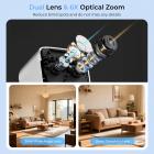 4G Telecamera di Sicurezza Cellulare & Kit Magnetico Mini Registratore Vocale, Telecamera Dual Lens 2K con Zoom Ottico 6X e Rilevamento di Movimento PIR 360°, Registratore Vocale Attivato da Voce 128G 1600H con Cancellazione del Rumore, Kentfaith