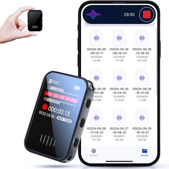 Mini Sound Recorder 128GB 1600H opptakskapasitet med 1,4" skjerm, stemmeaktiveringsmodus Kentfaith