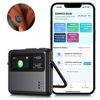 AI Enregistreur Vocal Transcription Résumé Traduction Audio Activé 128G Kentfaith