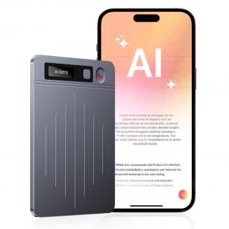 Registratore Vocale AI, Trascrizione Riassunto Traduzione, Controllo App, 40H Tempo di Registrazione, 64GB Memoria, Kentfaith