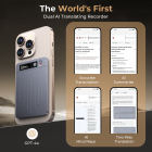 Enregistreur vocal AI, Transcription Résumé Traduction, Contrôle d'application, 40H d'enregistrement, Mémoire 64GB, dictaphone, Kentfaith