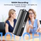 128G Pequeno Gravador de Voz Digital com Gravação Contínua Ultra-longa de 1000H, Ativado por Voz & Magnético, Kentfaith