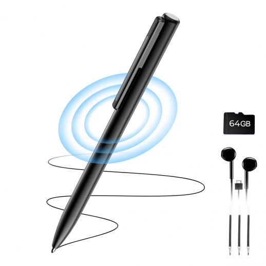 64GB Digital Voice Recorder 800 Hours Voice Activated Recorder with 1536Kbps High Sensitivity, AGC Noise Reduction Pen Recorder with Type-C Port for Lecture Meeting Interview, Kentfaith