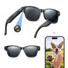 Occhiali da sole con fotocamera da 8MP Sony per POV 1080P, foto da 13MP, trasferimento WiFi, 10H musica/chiamate, traduzione in 26 lingue, Kentfaith