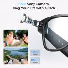 Occhiali da sole con fotocamera da 8MP Sony per POV 1080P, foto da 13MP, trasferimento WiFi, 10H musica/chiamate, traduzione in 26 lingue, Kentfaith