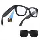 Occhiali Intelligenti con Fotocamera, Fotocamera Sony da 8MP per POV 1080P, Foto da 13MP, Stabilizzazione EIS, Trasferimento WiFi, Memoria da 32GB, Autonomia di 10H, Kentfaith