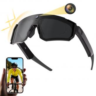 Occhiali da sole con registrazione video 1200P 30FPS, foto 36MP, stabilizzazione dell'immagine a 6 assi, protezione UV 400, audio open-ear, per ciclismo, escursionismo, pesca, Kentfaith