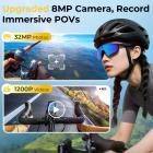 Occhiali da sole con registrazione video 1200P 30FPS, foto 36MP, stabilizzazione dell'immagine a 6 assi, protezione UV 400, audio open-ear, per ciclismo, escursionismo, pesca, Kentfaith