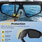 Occhiali da sole con registrazione video 1200P 30FPS, foto 36MP, stabilizzazione dell'immagine a 6 assi, protezione UV 400, audio open-ear, per ciclismo, escursionismo, pesca, Kentfaith