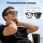 Smartbriller med kamera, ta opp 1200P videoer i POV, 30MP bilder, med 8MP Sony-kamera, 3600mAh ladeetui med skjerm, EIS-stabilisering, fotokrome linser, Kentfaith