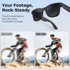 Smartbriller med kamera, 8MP Sony-kamera for 1080P POV, 4 fargetoner for innendørs og utendørs bruk, EIS-stabilisering, WiFi-overføring, 32GB lagring, 10 timers spilltid, Kentfaith