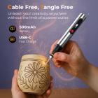 Draadloze graveerpen met 3 snelheden, 57-in-1 set met 30 bits, 16 sjablonen, 6 slijpstenen, 3 snijwielen, voor stenen, hout, glas, etc. Kentfaith