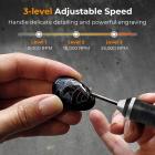 Draadloze graveerpen met 3 snelheden, 30 bits, 16 sjablonen, voor stenen, hout, glas, etc. Kentfaith