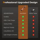 Draadloze graveerpen met 3 snelheden, 57-in-1 set met 30 bits, 16 sjablonen, 6 slijpstenen, 3 snijwielen, voor stenen, hout, glas, etc. Kentfaith