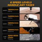 Mini draadloos roterende toolset, 39-in-1 set, 6 snelheden tot max 16000 RPM, 3.7V motor met minder trillingen, oplaadbaar, Kentfaith